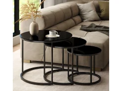 Conjunto de mesa de centro vidro 55x55x44.5 montreal