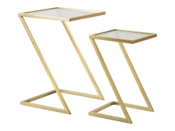 Conjunto de Mesas Auxiliares VKH562, Ouro, 40x40x60 cm, Kendra Home