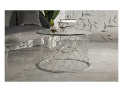 Conjunto de Mesas Auxiliares VKH571, Prata, 70x70x45 cm, Kendra Home