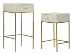 Conjunto de Mesas Auxiliares VKH771, Bege, 45x45x90 cm, Kendra Home
