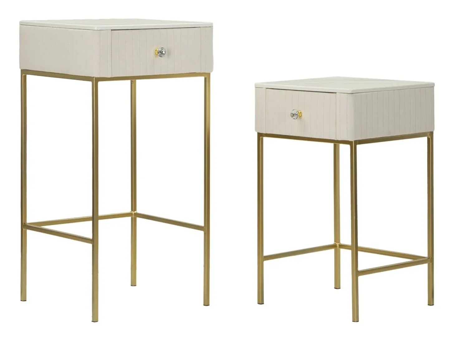 Conjunto de Mesas Auxiliares VKH771, Bege, 45x45x90 cm, Kendra Home