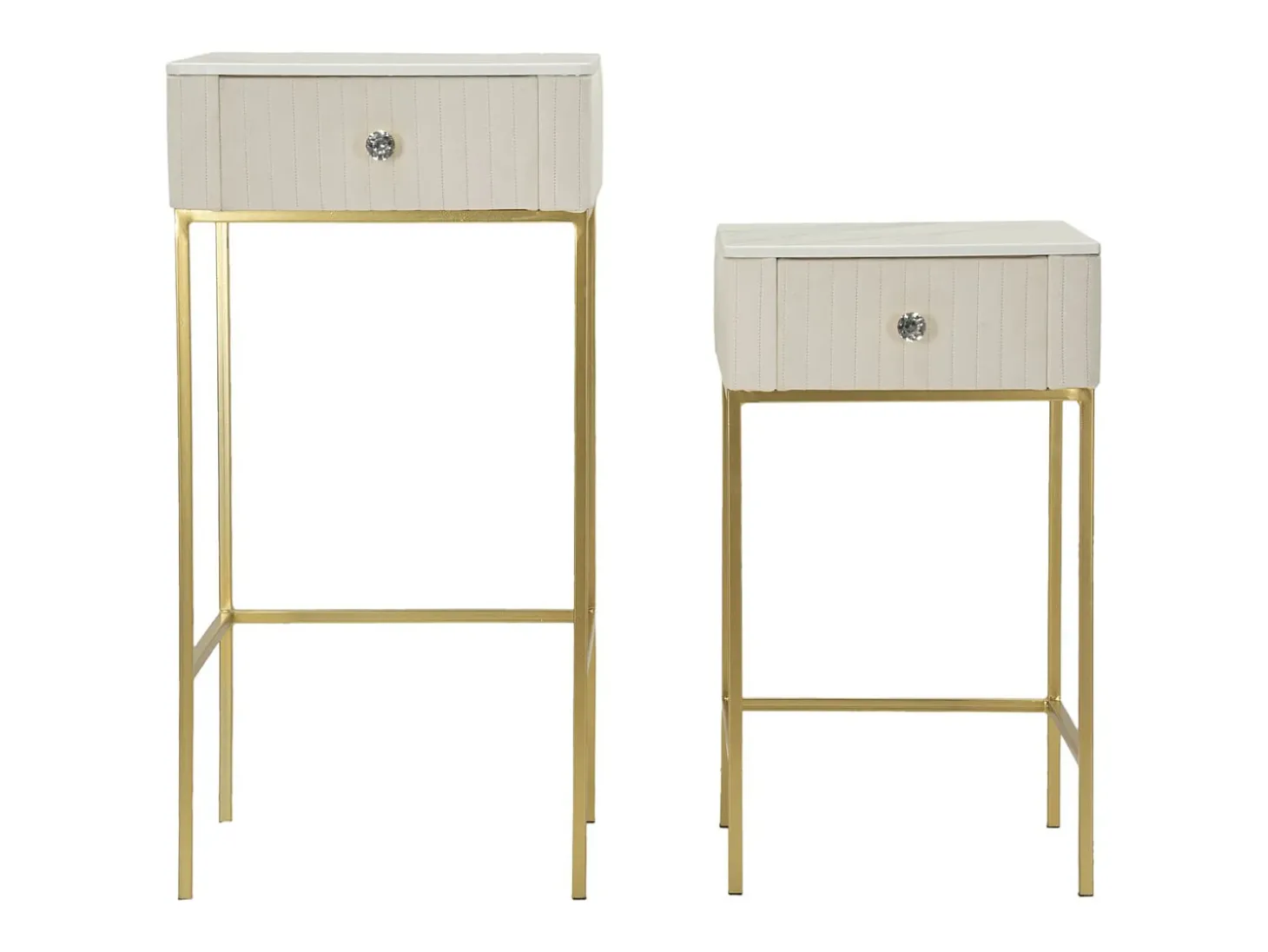 Conjunto de Mesas Auxiliares VKH771, Bege, 45x45x90 cm, Kendra Home