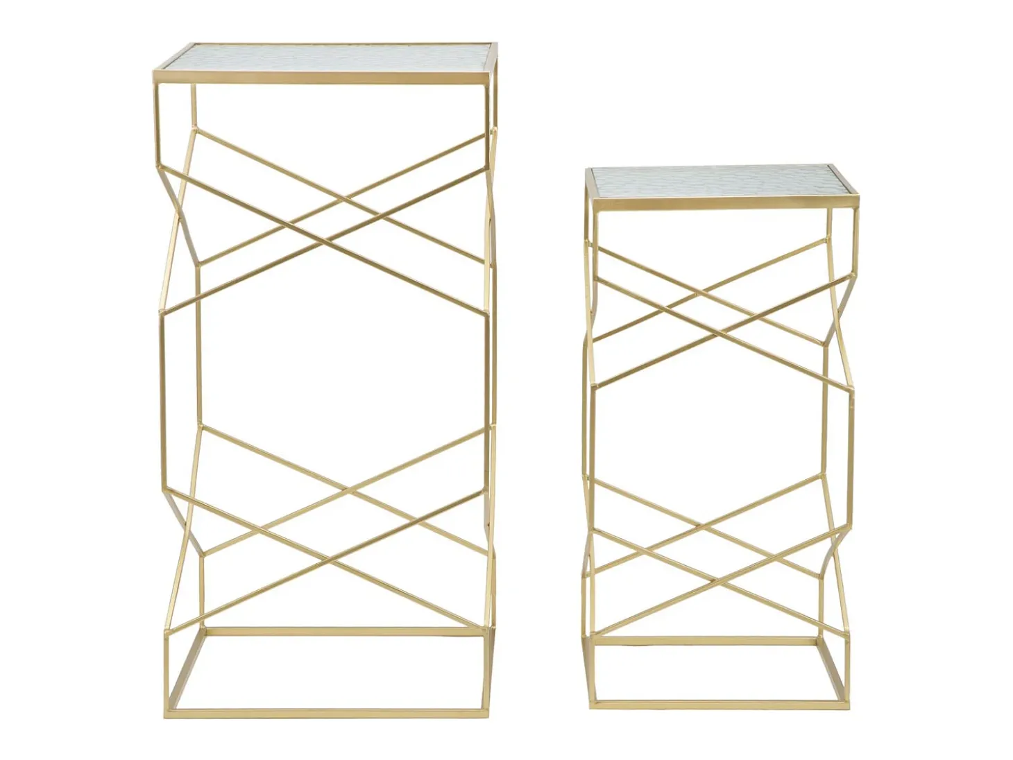 Conjunto de Mesas Auxiliares VKH595, Ouro, 50x50x100 cm, Kendra Home