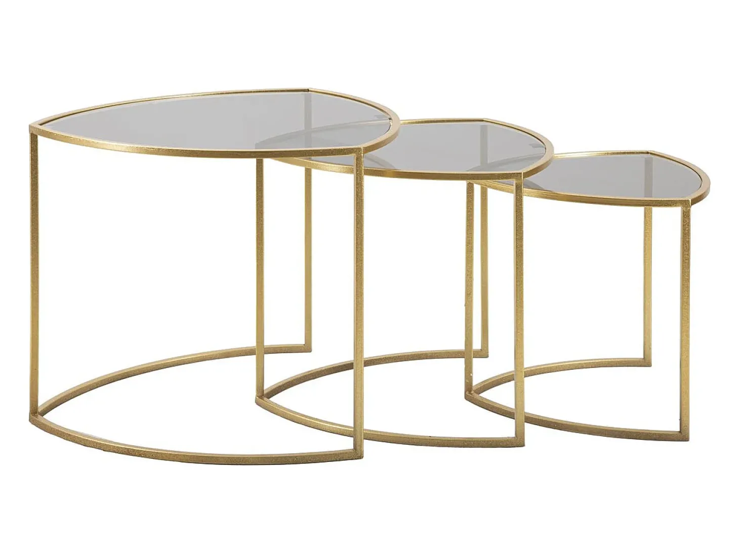 Conjunto de Mesas Auxiliares VKH553, Ouro, 60x60x50 cm, Kendra Home