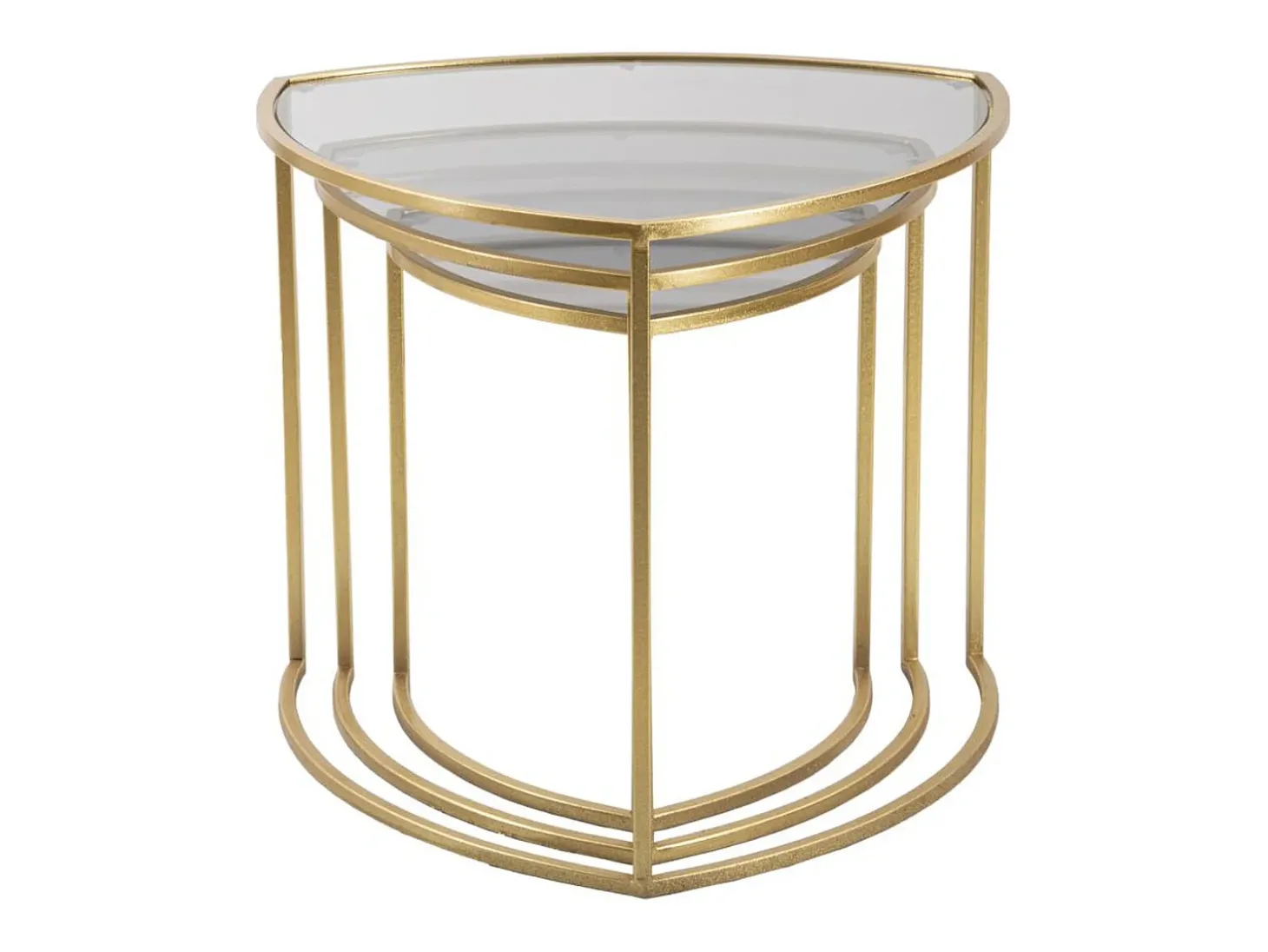 Conjunto de Mesas Auxiliares VKH553, Ouro, 60x60x50 cm, Kendra Home