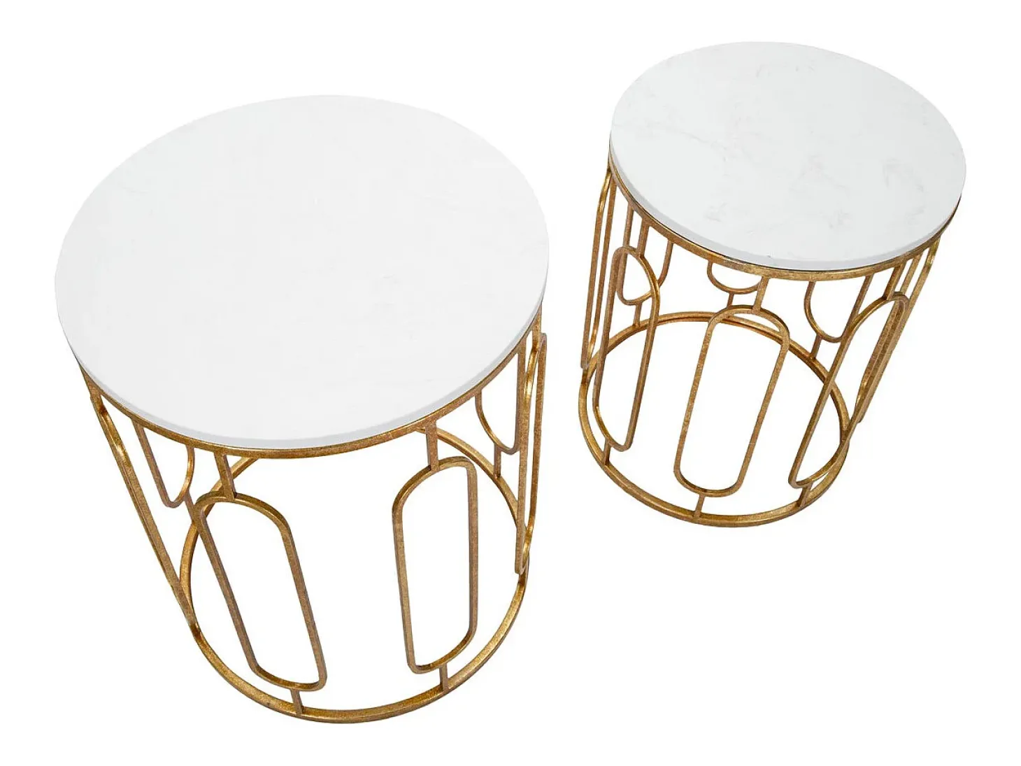 Conjunto de Mesas Auxiliares VKH535, Ouro, 46x46x55 cm, Kendra Home