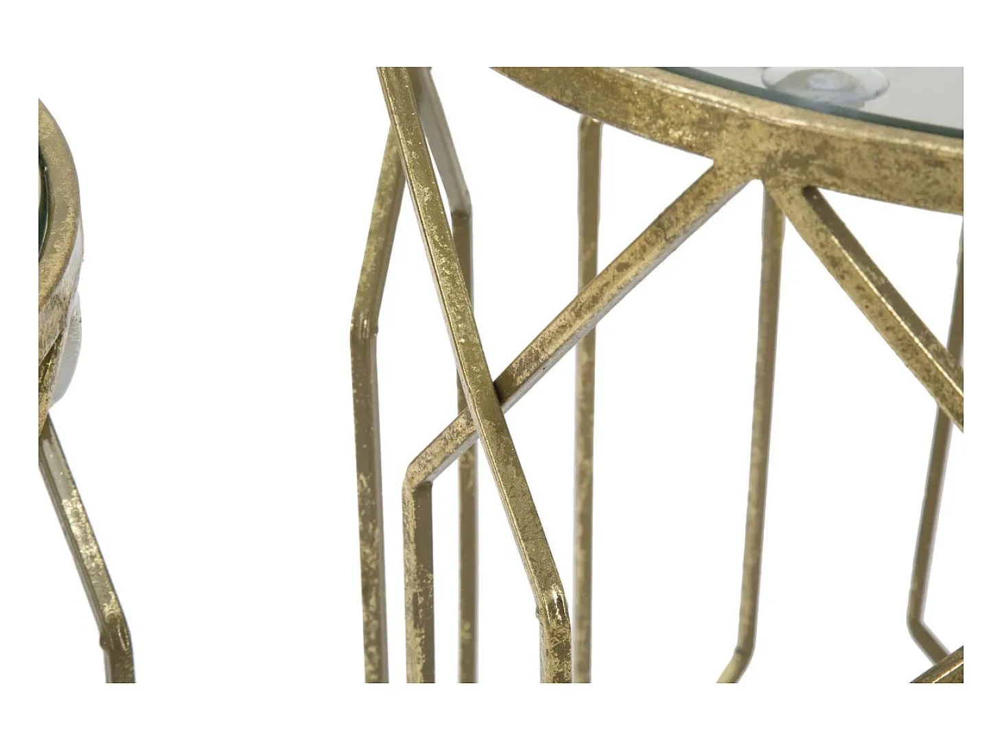 Conjunto de Mesas Auxiliares VKH561, Ouro, 42x42x53 cm, Kendra Home