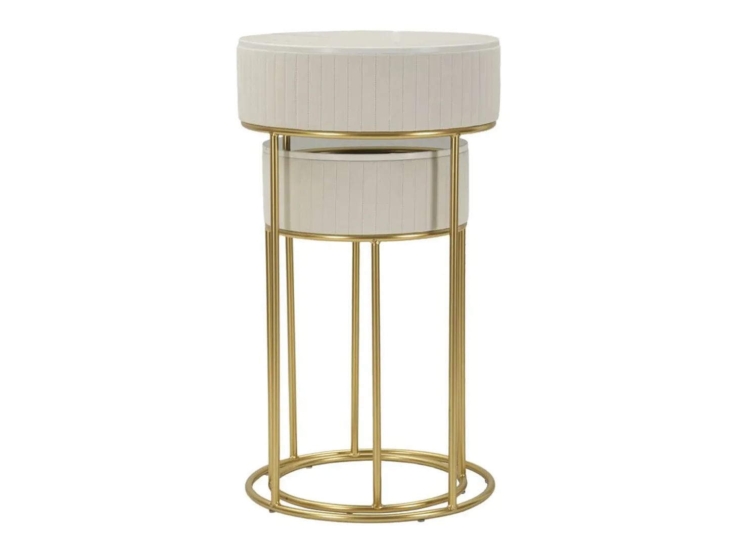 Conjunto de Mesas Auxiliares VKH772, Bege, 50x50x90 cm, Kendra Home