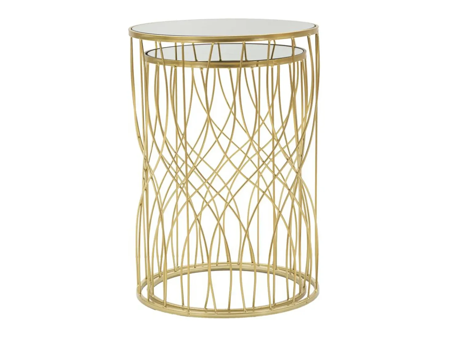 Conjunto de Mesas Auxiliares VKH545, Ouro, 38x38x55 cm, Kendra Home