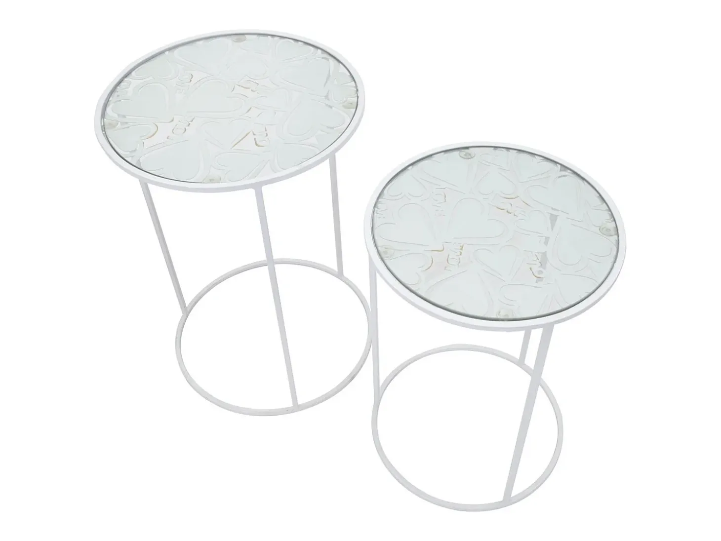 Conjunto de Mesas Auxiliares VKH556, Branco, 43x43x60 cm, Kendra Home