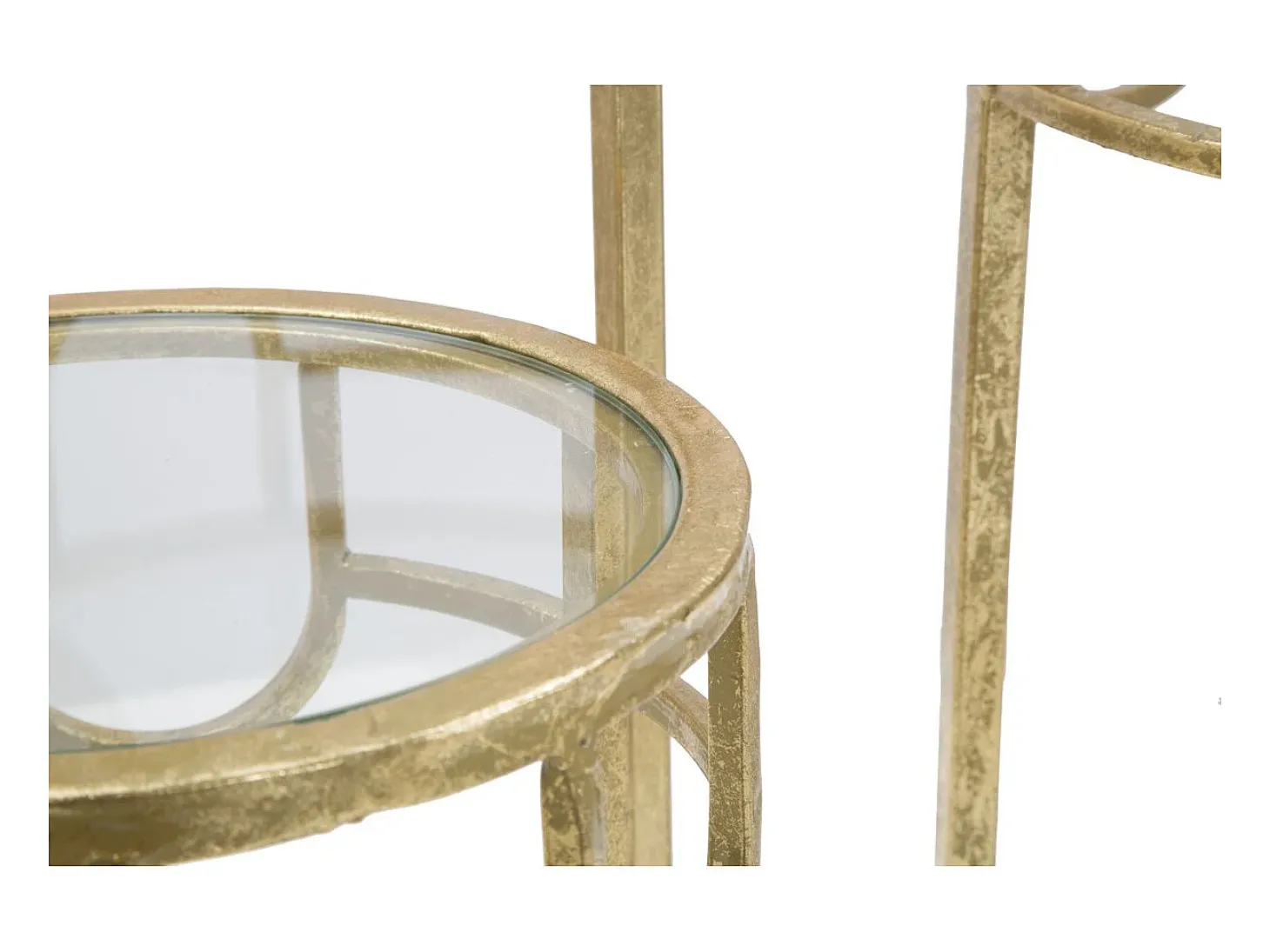 Conjunto de Mesas Auxiliares VKH428, Ouro, 33x33x70 cm, Kendra Home