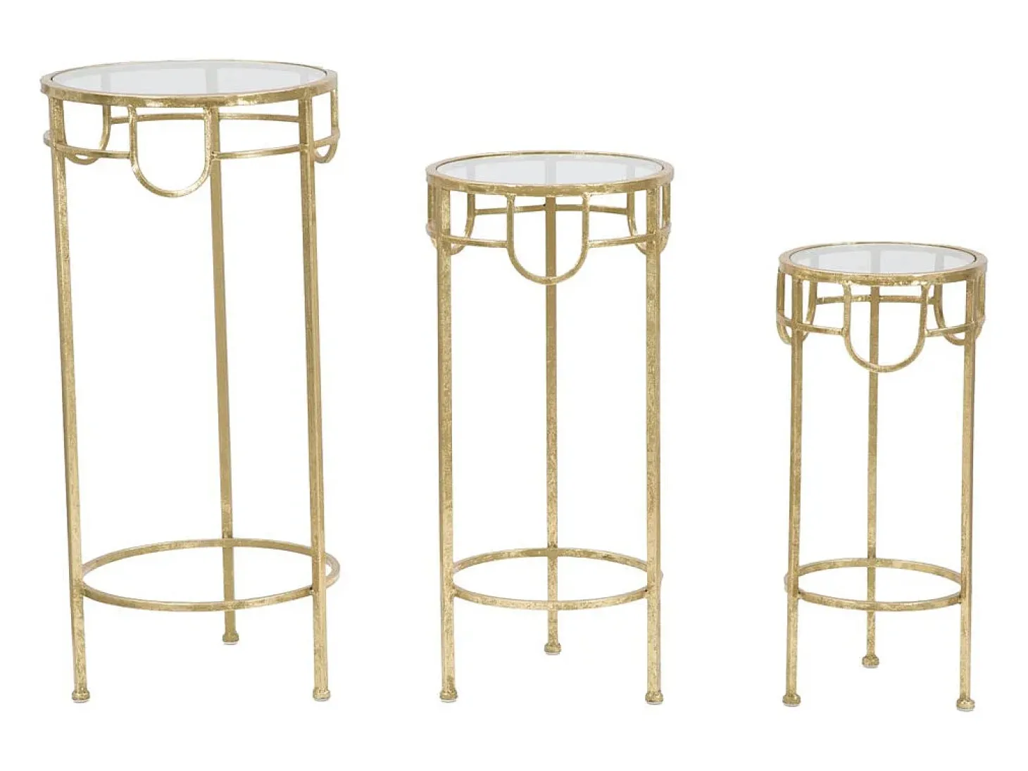 Conjunto de Mesas Auxiliares VKH428, Ouro, 33x33x70 cm, Kendra Home