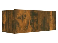 Conjunto de móveis armário aparador TV televisão sala de estar quarto sala de estar 7 peças carvalho defumado madeira projetada marrom 02_0025195