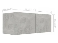 Conjunto de móveis armário buffet TV televisão sala de estar quarto sala de estar 4 peças madeira projetada cinza 02_0024707