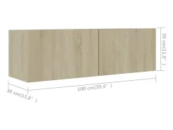 Conjunto de móveis armário buffet TV televisão sala de estar quarto sala de estar 7 peças sonoma carvalho madeira projetada marrom 02_0024334