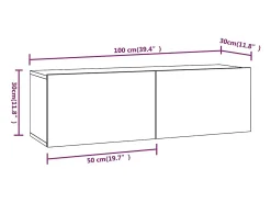 Conjunto de móveis de 6 peças incluindo guarda-roupa aparador móvel para TV sala de estar/quarto sofá carvalho defumado madeira industrializada marrom 02_0025106