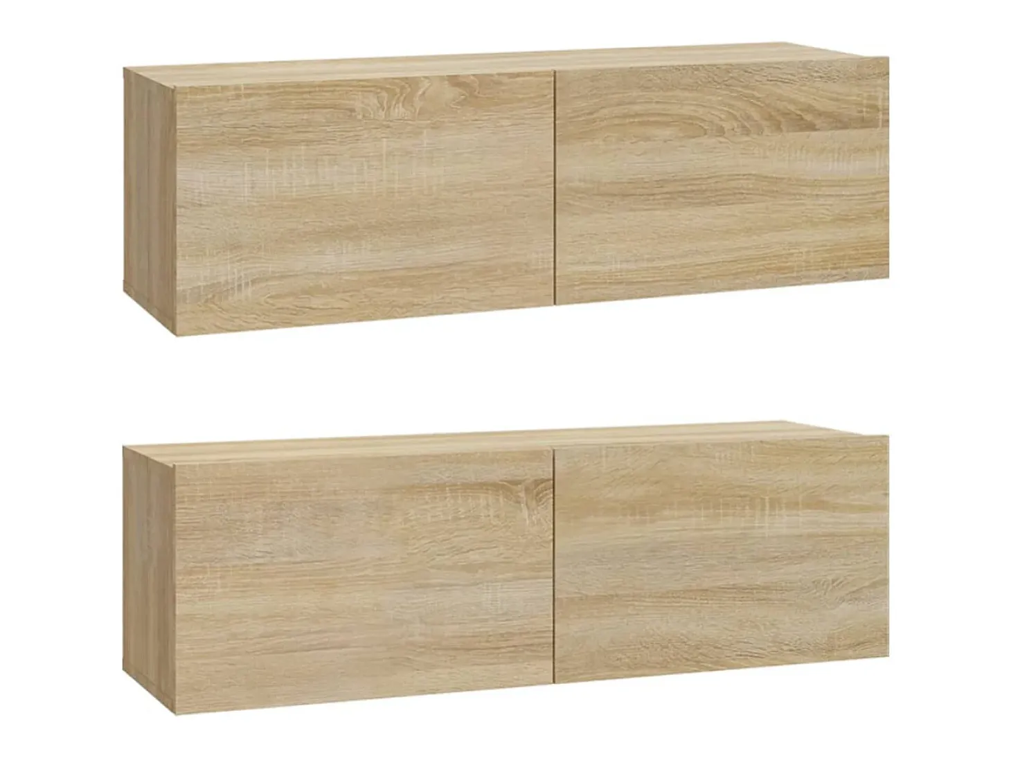 Conjunto de móveis de 4 peças incluindo guarda-roupa aparador suporte para TV sala de estar/quarto madeira de engenharia de carvalho Sonoma marrom 02_0024811