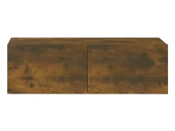 Conjunto de móveis de 5 peças incluindo guarda-roupa aparador rack para TV sala de estar/quarto sofá carvalho defumado madeira industrializada marrom 02_0024965