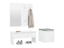 Conjunto de móveis de corredor derivados de madeira branco PT305519