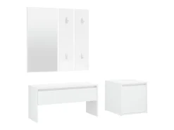 Conjunto de móveis de corredor derivados de madeira branco PT305519