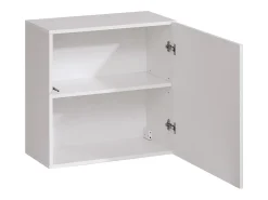 Conjunto de móveis de sala de estar design SWITCH VI. Cores em carvalho e branco com acabamento em carvalho com efeito fresado e branco brilhante.