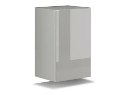 Conjunto de móveis de sala de estar preto e branco suspensos, coleção CEPTO XXII. 273cm, 10 peças, com LEDs, modulares.