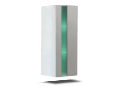 Conjunto de móveis de sala de estar brancos, suspensos, coleção CEPTO XXVIII. 249cm, 8 móveis, com LEDs, modulares.