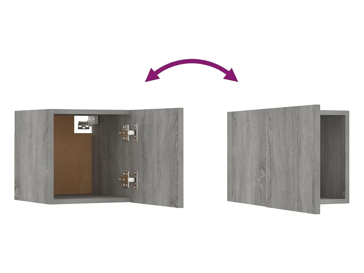 Conjunto de móveis incluindo guarda-roupa aparador rack para TV para sala de estar quarto sala de TV estante madeira engenheirada Sonoma cinza 02_0025381