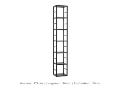 Conjunto de móveis para sala de estar estilo industrial SWITCH M6. Cor preta.