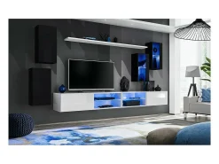 Conjunto de móveis para sala de estar SWITCH XXV, design em preto e branco.