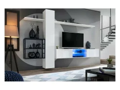 Conjunto de móveis para sala de estar estilo industrial SWITCH M5. Cor branca.