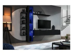 Conjunto de móveis para sala de estar estilo industrial SWITCH M7. Cor preta.