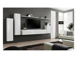 Conjunto de móveis para sala da coleção SWITCH I design. Cor branca brilhante.