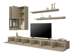 Conjunto de móveis para sala RAMOS – Bege claro – Design contemporâneo sem LED