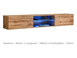Conjunto de móveis para sala de estar estilo industrial SWITCH M4. Cor carvalho.