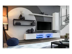 Conjunto de móveis para sala de estar estilo industrial SWITCH M4. Cor branca.
