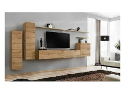 Conjunto de móveis para sala de estar da coleção SWITCH I, design, cor carvalho Wotan.