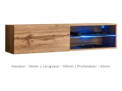 Conjunto de móveis para sala de estar SWITCH XXV, cor de carvalho.