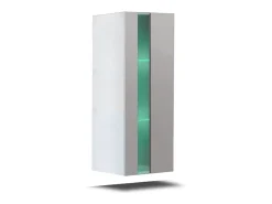 Conjunto de móveis para sala de estar brancos, suspensos da coleção CEPTO XXX. 203cm, 6 móveis, com LEDs, modulares.