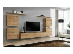 Conjunto de móveis para sala SWITCH IV design, cor carvalho Wotan.