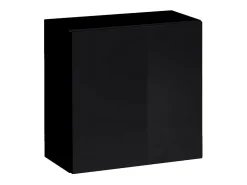 Conjunto de móveis para sala de estar da coleção SWITCH VII, na cor carvalho com acabamentos fresados e preto brilhante.
