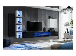 Conjunto de móveis para sala de estar SWITCH XXVI, design em preto e branco.