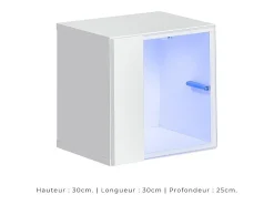Conjunto de móveis para sala de estar SWITCH XXVI, design em carvalho e branco.