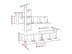Conjunto de móveis Sonoma de madeira engenheirada com 7 peças (armário aparador suporte para TV sala de estar quarto sala de TV) - 02_0025213
