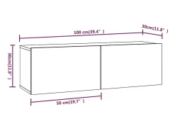 Conjunto de móveis Sonoma de madeira engenheirada com 4 peças (armário aparador suporte para TV sala de estar quarto sala de TV) - 02_0024837