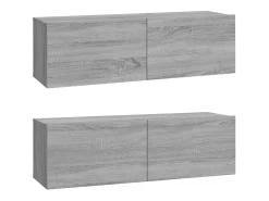 Conjunto de móveis Sonoma de madeira engenheirada com 4 peças (armário aparador suporte para TV sala de estar quarto sala de TV) - 02_0024837