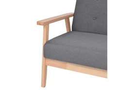 Conjunto de sofá de 2 lugares para sala de estar sala de jantar casa ambientes internos tecido cinza escuro 02_0020126