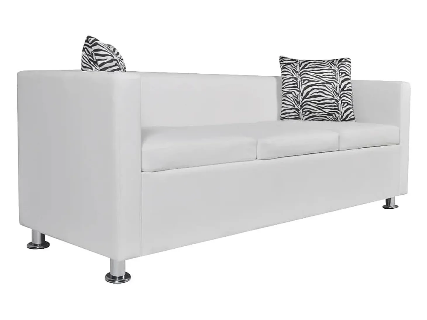 Conjunto de sofá de 2 lugares para sala de estar casa uso interno e sofá de 3 lugares em couro sintético branco 02_0019695