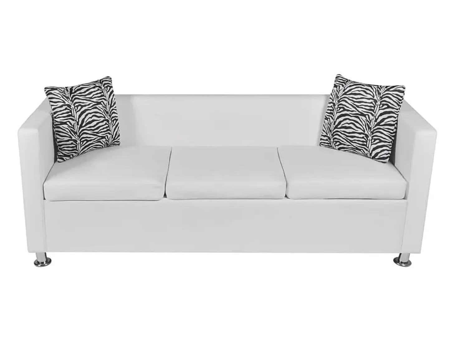 Conjunto de sofá de 2 lugares para sala de estar casa uso interno e sofá de 3 lugares em couro sintético branco 02_0019695
