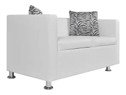 Conjunto de sofá de 2 lugares para sala de estar casa uso interno e sofá de 3 lugares em couro sintético branco 02_0019695